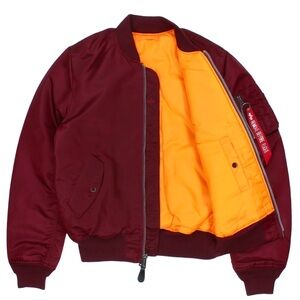 ALPHA INDUSTRIES MA-1 Slim Fit Flight Jacket - Maroon